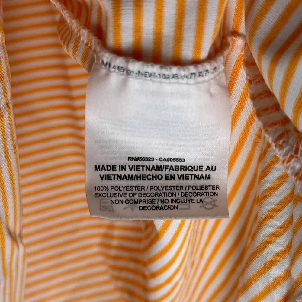 Nike Orange Striped Golf Sleeveless Polo Small